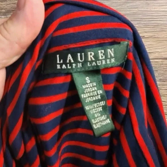 Lauren Ralph Lauren Navy and Red Striped Tank Top - Picture 5 of 6